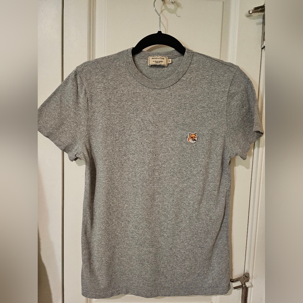 Maison Kitsune Fox Head Gray T-Shirt